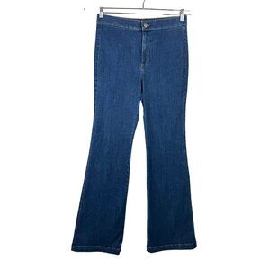Express Slim Flare Super High Rise Jeans blue 90s preppy sz L